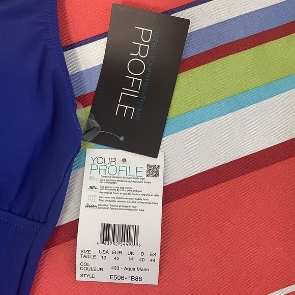 NWT GORGEOUS PROFILE BY GOTTEX TANKINI TOP SIZE 12 - Picture 7 of 7